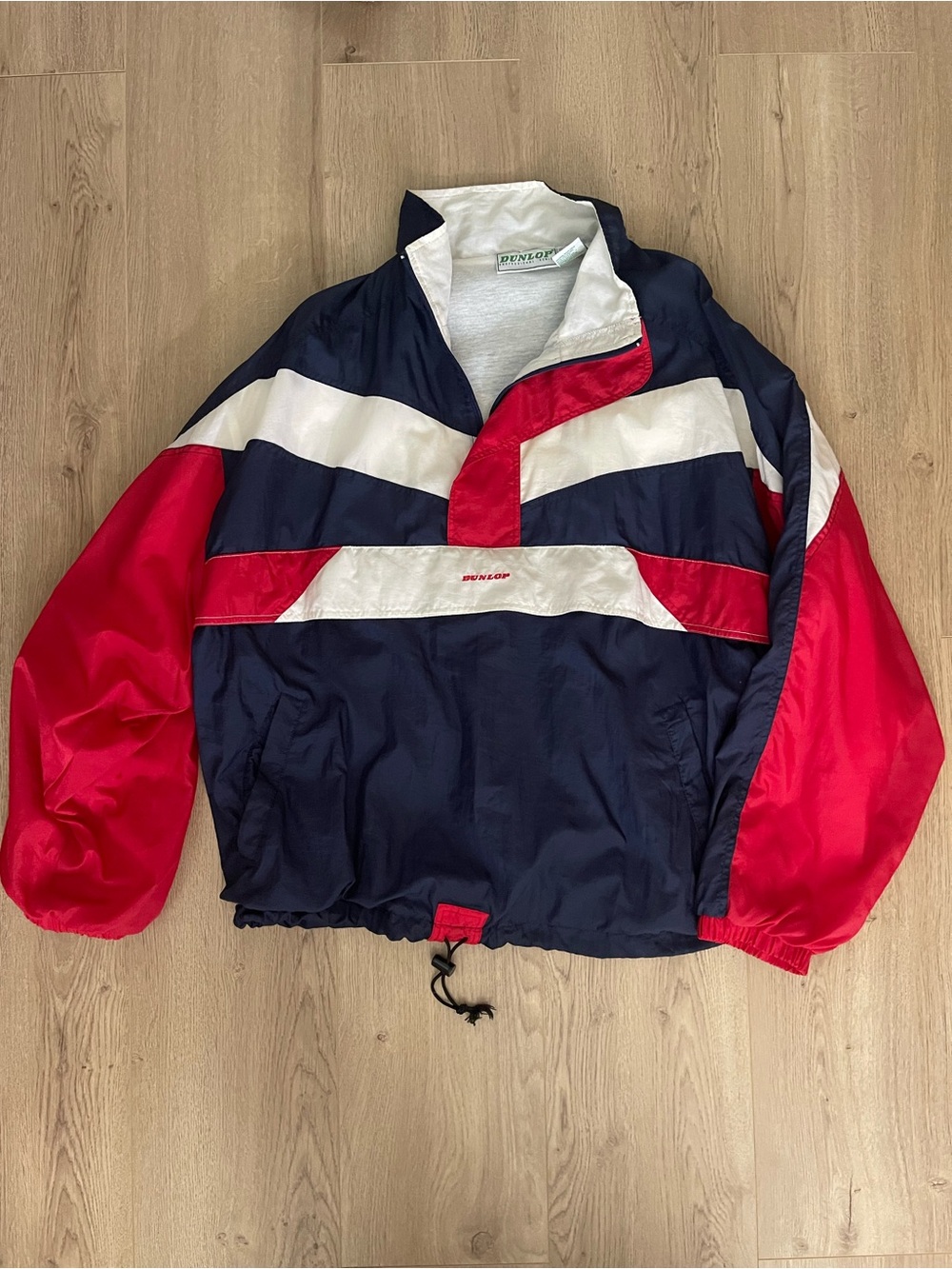 Dunlop Vintage Windbreaker Jacket - Navy, Red, White (XL)